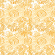 Seamless background, outline seashells