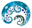 Vector: Fish with a decorative wave Fish with a decorative wave