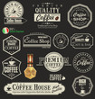 Set of vintage retro coffee labels