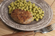 Photo: Cutlet with green peas Cutlet with green peas