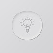 Idea bulb icon on grey background