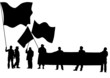 People with flags