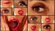 Various face grimace - close up (composition)