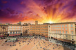 Wonderful aerial view of Piazza del Campo, Siena on a beautiful