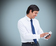 Man using tablet computer