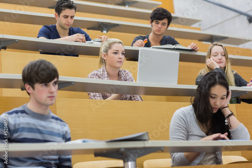 Photo: Class listening in a lecture hall Class listening in a lecture hall