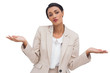 Confused attractive young businesswoman