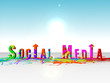 Illustration: Paint splatter spelling out social media Paint splatter spelling out social media