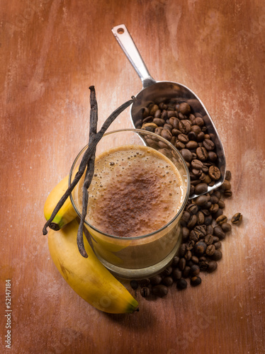 Photo: drink smoothie with coffee banana and vanilla drink smoothie with coffee banana and vanilla