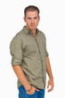Frowning man looking at camera