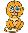 Cute cartoon tamarin monkey