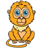 Cute cartoon tamarin monkey