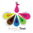 Bird of paradise or colorful feathers of peacock- vector graphic