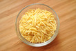 Photo: Risoni Pasta in a Glass Bowl;Top View Risoni Pasta in a Glass Bowl;Top View