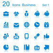 20 icons business blue reflex