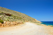 A beautiful view of the mountains and sea in Crete Island, Greec