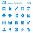 20 icons business blue set 2