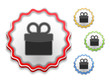 Label with icon of a gift