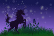 Einhorn in mystischer Landschaft