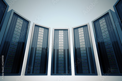 Illustration: Rack of servers. Rack of servers.