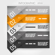 orange infographic five oblique sticker options