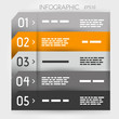 orange infographic five options notebook