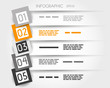 orange transparent infographic 5 options with big squares