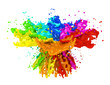 Illustration: Colorful paint splashing isolated on white Colorful paint splashing isolated on white