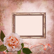 Frame with a rose on a vintage background