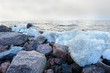 Photo: Rubble ice seashore landscape in Kronstadt Rubble ice seashore landscape in Kronstadt