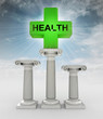 best health care concept with flare in sky