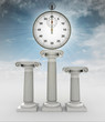 stopwatch with flare on ionic column with sky