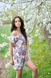 Portrait of young beautiful sexy woman outdoors