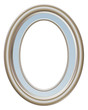 Cadre ovale gris argent et bleu