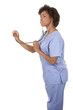 nurse using stethoscope