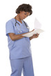 nurse using stethoscope
