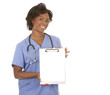 nurse using stethoscope