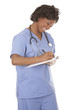 nurse using stethoscope