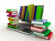 Illustration: books from your laptop on a white background books from your laptop on a white background