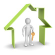 Illustration: Presentation of new house. Presentation of new house.