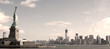 Panorama on Manhattan, NYC - sepia image