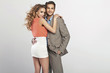 Beloved couple in hugging pose