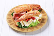 Cheese and ham sub sandwiches