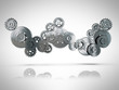 Ilustração: 3D metallic cogwheel 3D metallic cogwheel