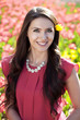 Beautiful young woman with tulips