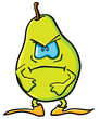 Funny angry cartoon pear