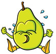 Funny crying cartoon pear