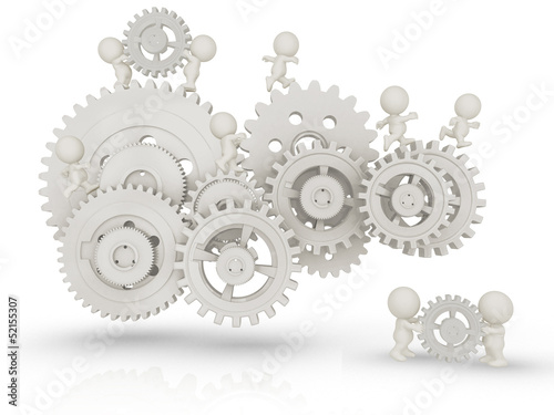 Illustration: 3D people working as a team 3D people working as a team