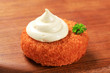 Fried patty and mayonnaise