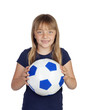 Photo: Adorable little girl with soccer ball Adorable little girl with soccer ball